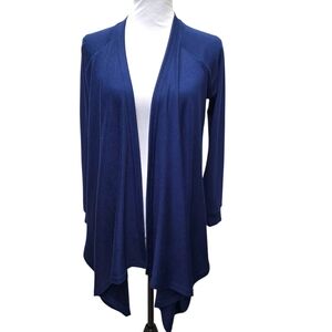All For Color Claire Waterfall Sweater Drape Cardigan Size S Women's Navy Blue